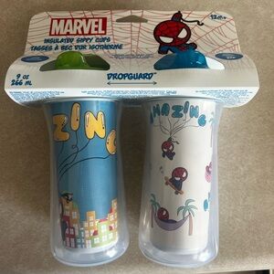 Marvel Spider-Man Insulated Sippy Cups - Blue and White
